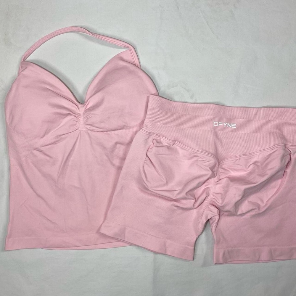 DFYNE Light Rose Pink Impact Workout Set Small